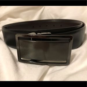 Men’s Black/Dark Brown Reversible Leather Belt